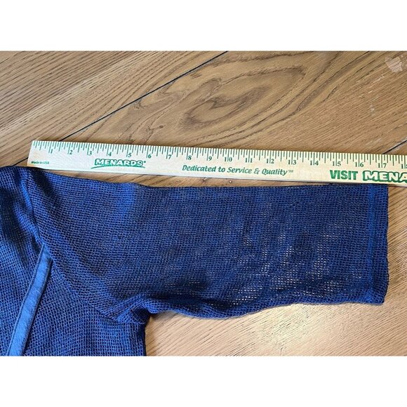 Picadilly‎ Size Large Blue Open Weave Mesh Cover Up Zip Beach Vacation Travel - Picture 8 of 11